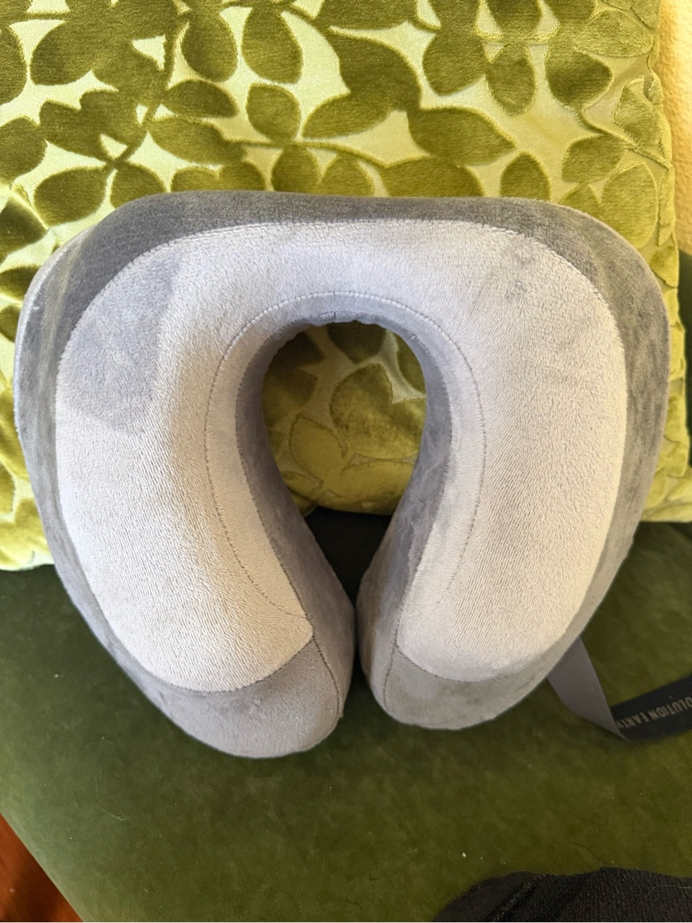 Cabeau Plush Gray Travel Neck Pillow